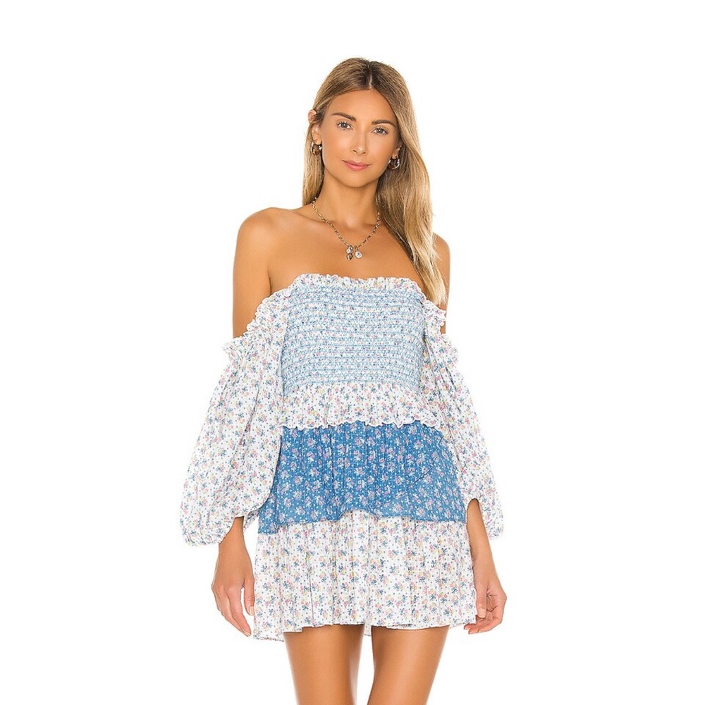 LoveShackFancy Shaw Off the Shoulder Dress